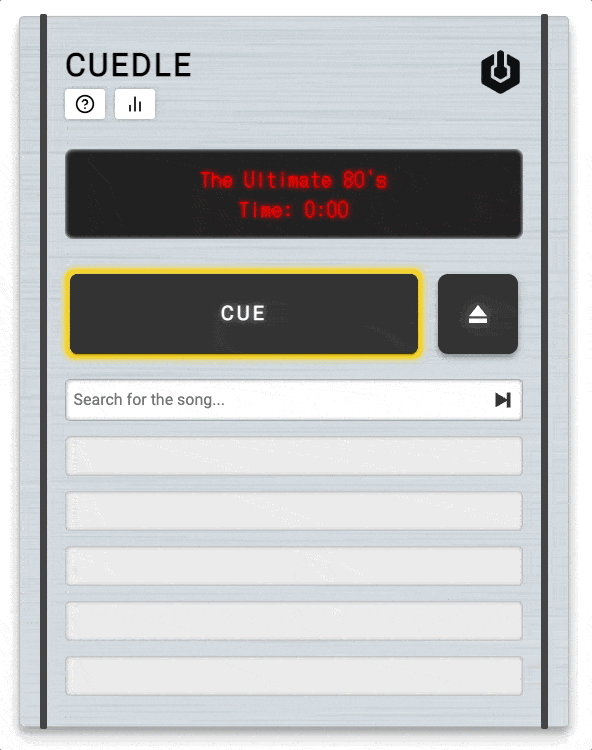 Gif shows guessing a song correctly in the game Cuedle.