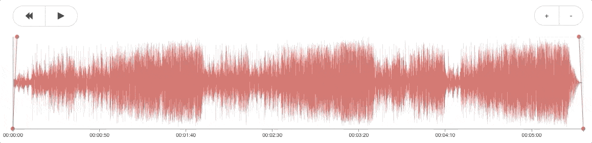 This is a gif of a track segueing and transitioning - it appears how an audio file does in Audacity, spikey scribbles of frequencies in red.