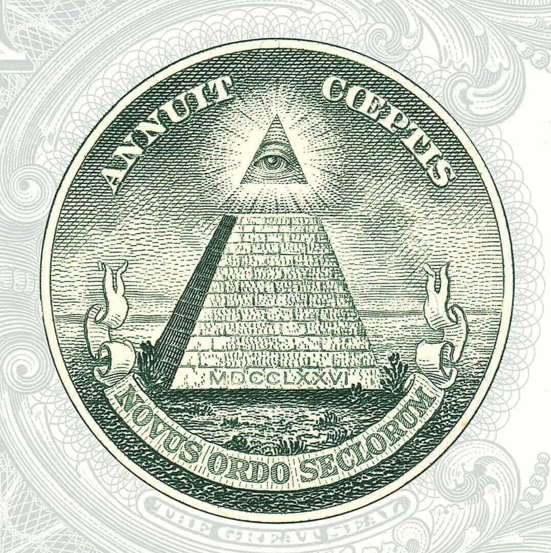 Image shows a close up of the Great Seal dollar.