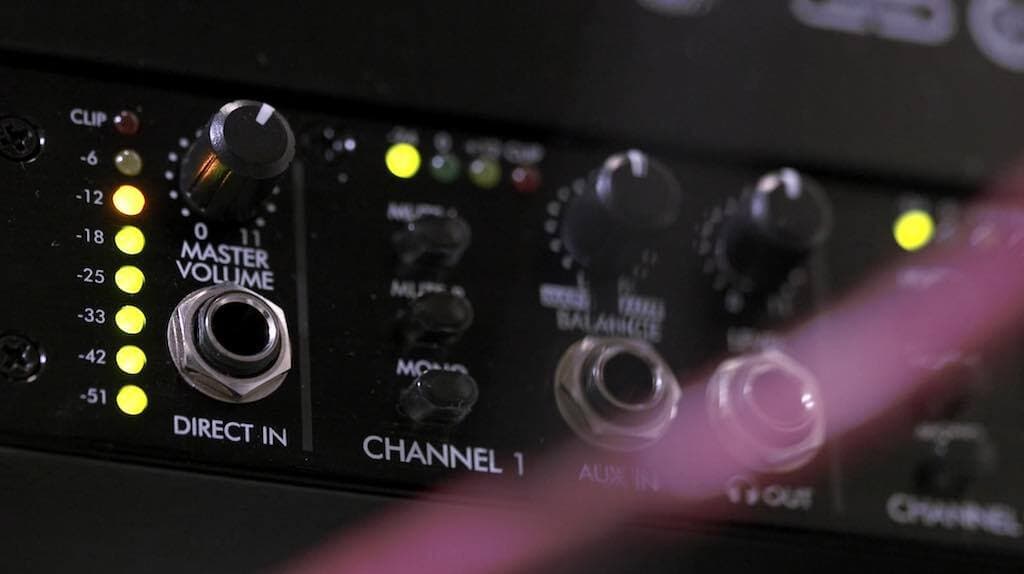 This is a black DBX 286S zoomed in, so that all is visible is small green dots and grey inputs.