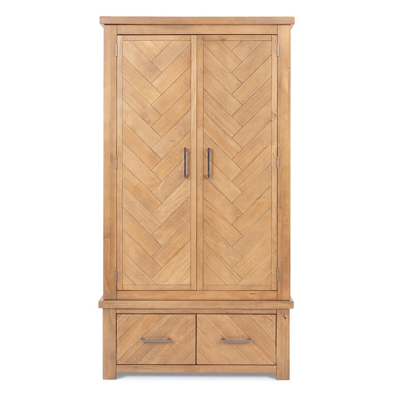 Image shows a wooden wardrobe against a white background.