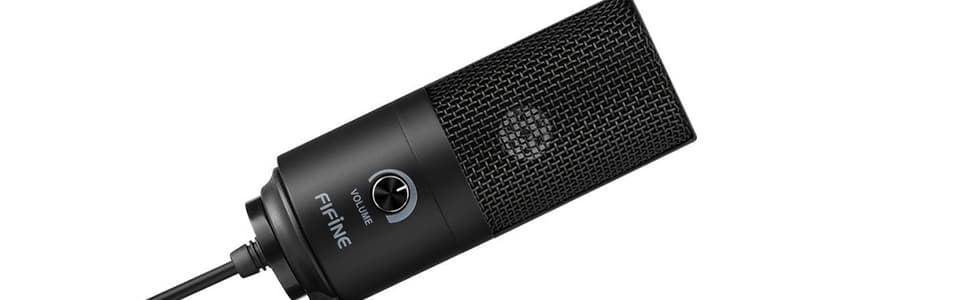 Image shows a black Fifnine mic on its side, against a white background.