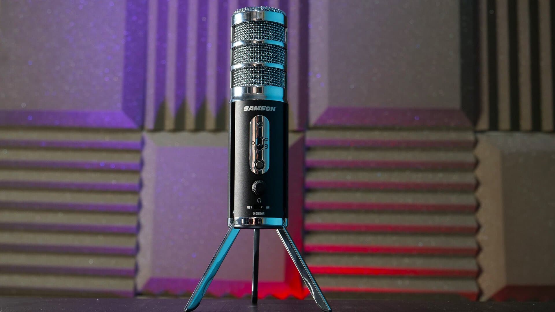 Image shows the Radio Samson Satellite, on a desk stand.