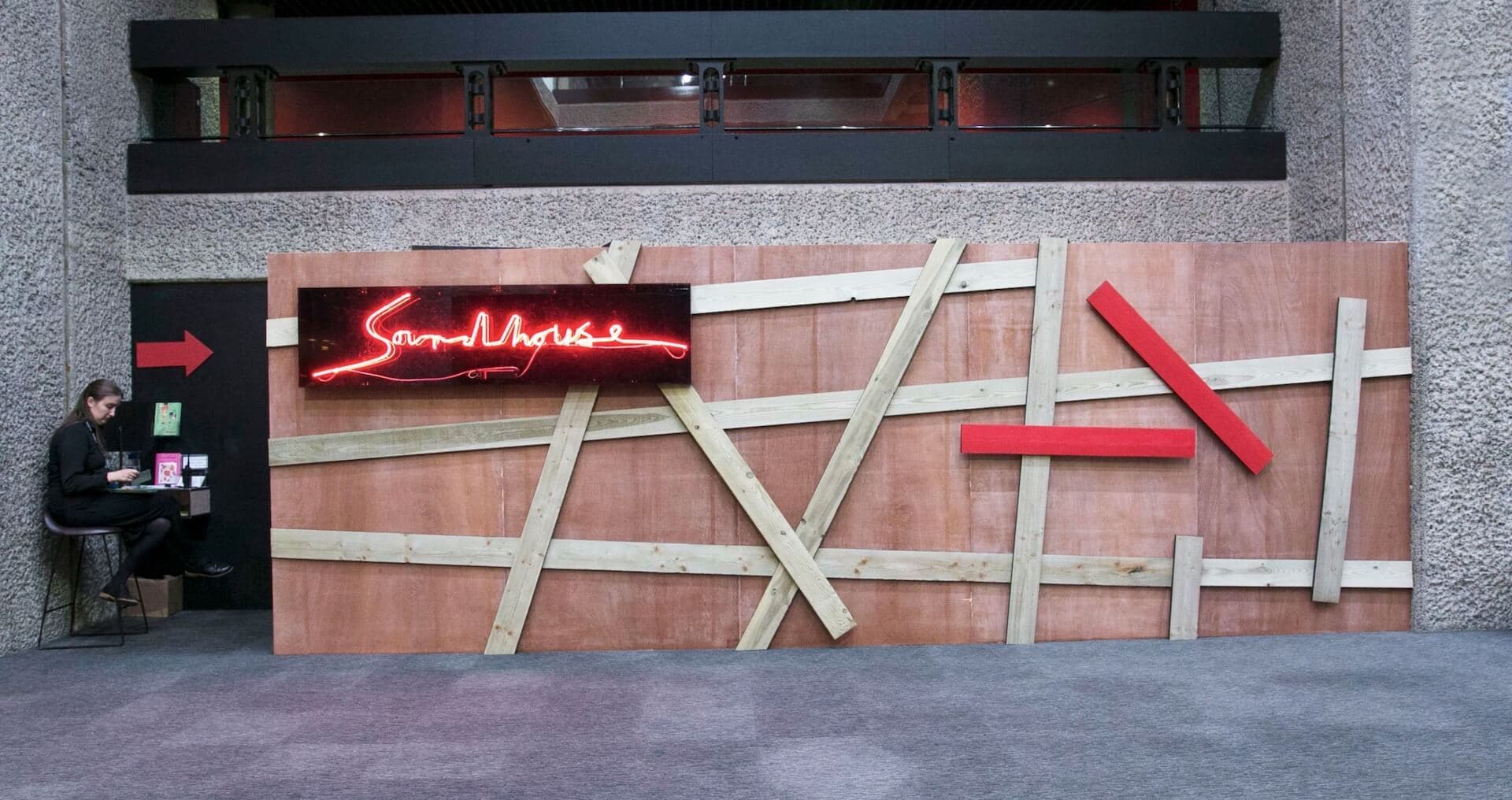 Image shows outside the Soundhouse pop-up venue