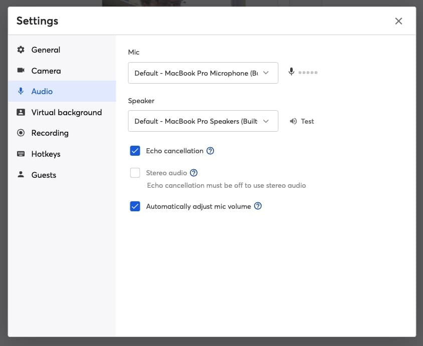 A screenshot showing StreamYard's studio settings.