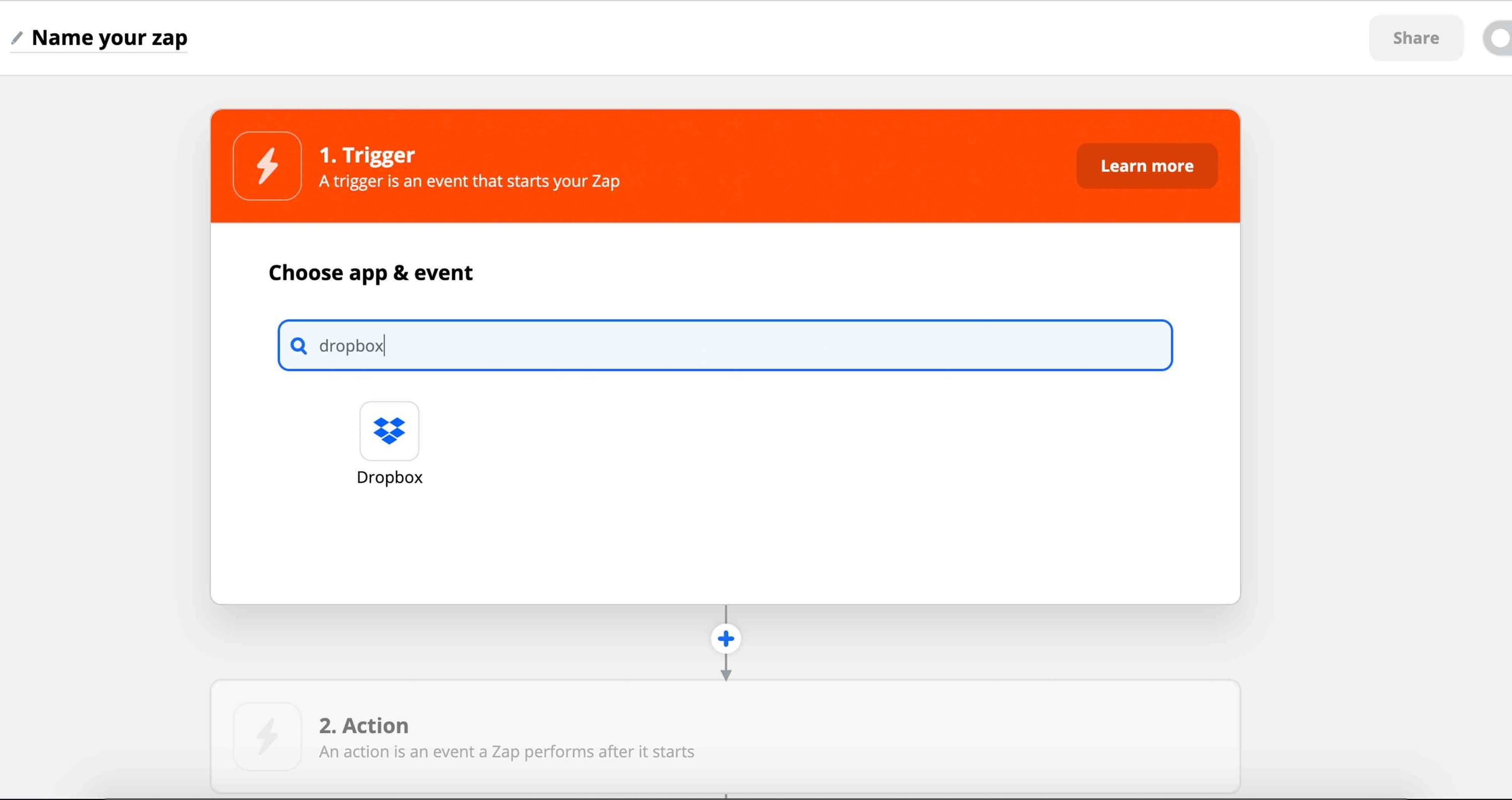 Image shows the Name Your Zap window in Zapier.