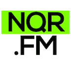 This is the logo for NQR.FM. The NQR is overlayed onto a neon green backdrop. Below, the .FM is against a white backdrop.