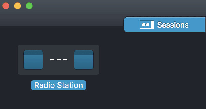 Image shows an Audio Hijack session that's been named to "Radio Station".