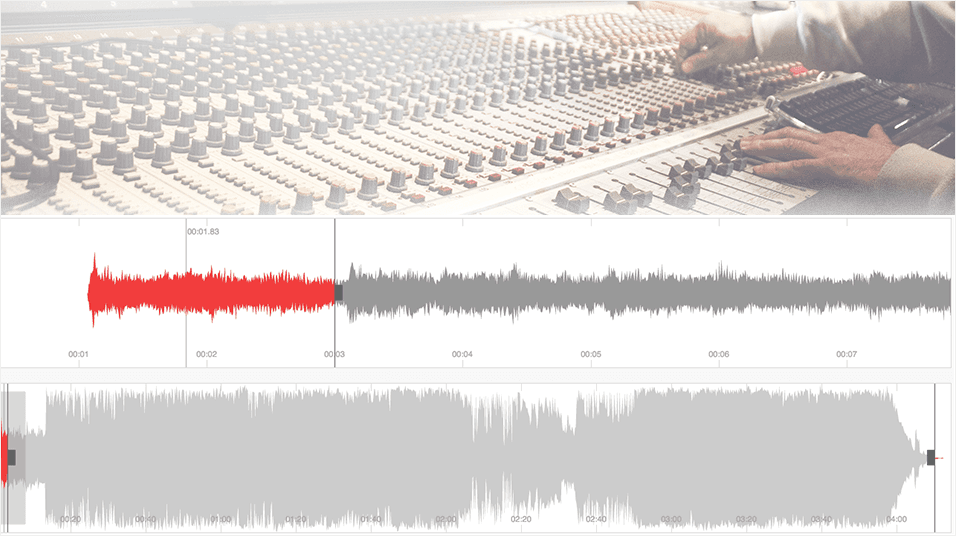 This is a faded image of a large silver mixer. Overlayed is a white and red scrubber in the middle of the screen.