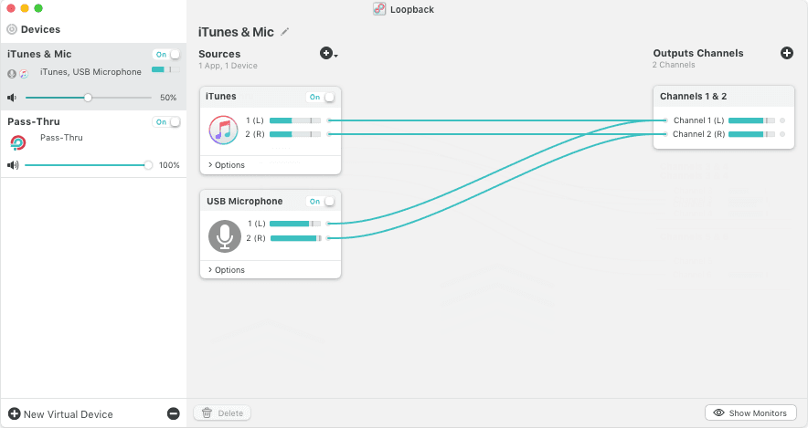 This is a screenshot of how Loopback appears, a mostly white screenshot with a small graph of sorts in the centre.