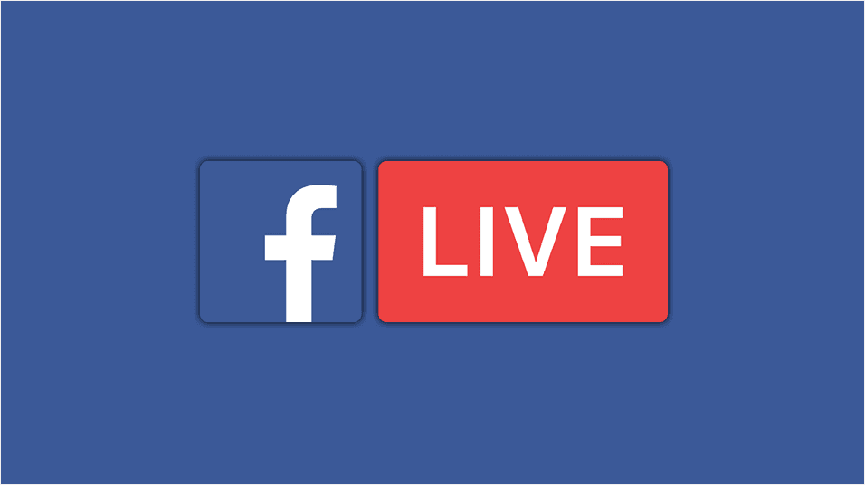 There is a navy Facebook colour background with the F logo in the middle of the image. Next to the F in red is the word LIVE.