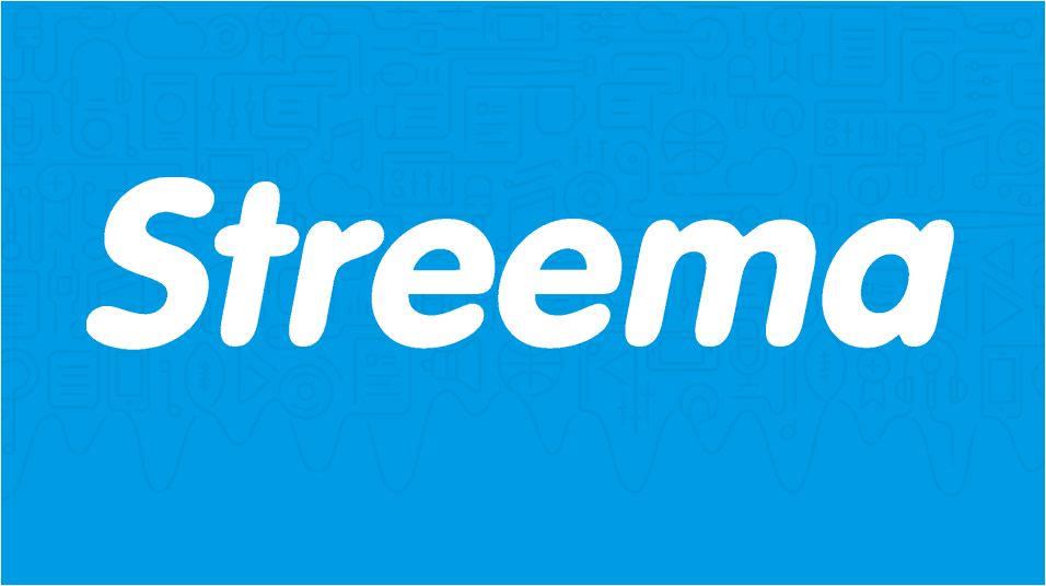 This is a royal blue backdrop, with the word Streema in white in the centre of the video.