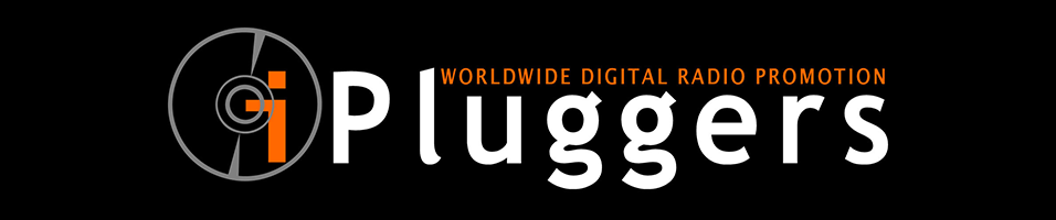This is the iPluggers logo. It's the word iPluggers on a black background with an orange i overlayed on a small black vinyl record.