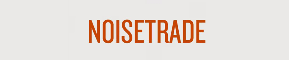this is a white backdrop with the word Noisetrade in orange in the centre.