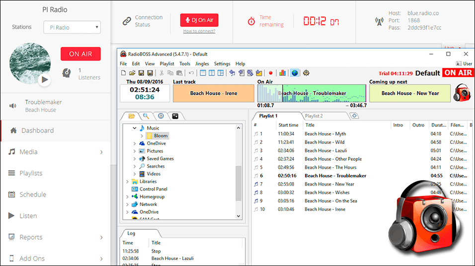 This is a screenshot visualising how RadioBOSS appears. a white screenshot with a list of inputs.