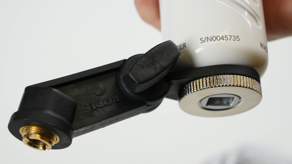 Image shows a close-up of the attachments for the RM2 Stand Rode Podcaster