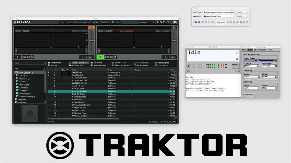 This is a grey neutral backdrop with the black Traktor page overlayed; a page with a series of lines visible. Below it is the TRAKTOR logo; the words in thick black text.